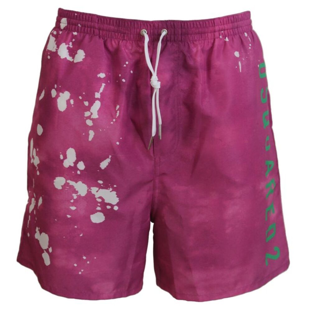 Dsquared² Pink Tie Dye Logo Men Beachwear Shorts Men's Swimwear